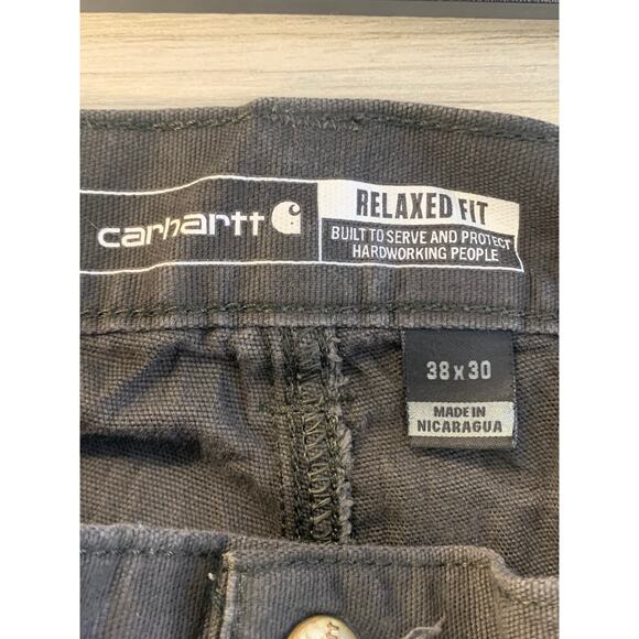 Carhartt Men's High Rise Relaxed Fit Work Pant Stretch Dark Gray Size 38/30 - Picture 3 of 5